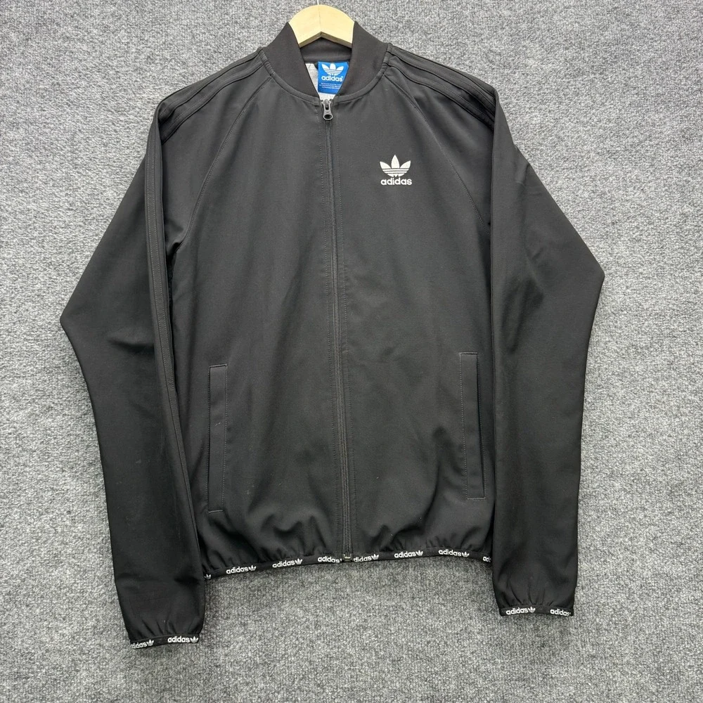adidas‎ Originals Trefoil Track Jacket Mens Small Black Long Sleeve Outdoor